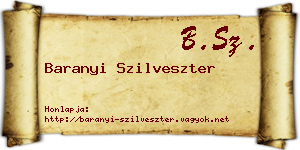 Baranyi Szilveszter névjegykártya
